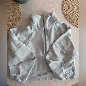 Lululemon Athletica Light Blue Scuba Funnel-Neck Half Zip